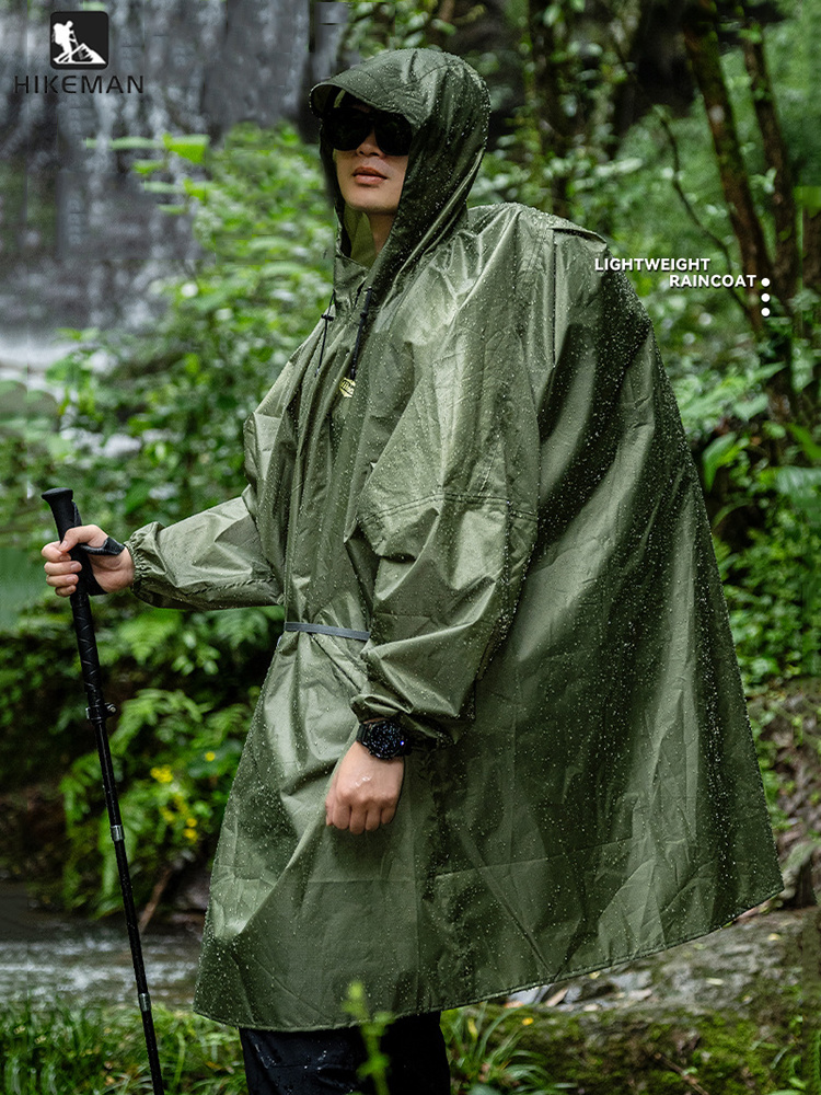 Camping Rain Poncho - Impermeabile Ultraleggero con Cerniera in Poliestere