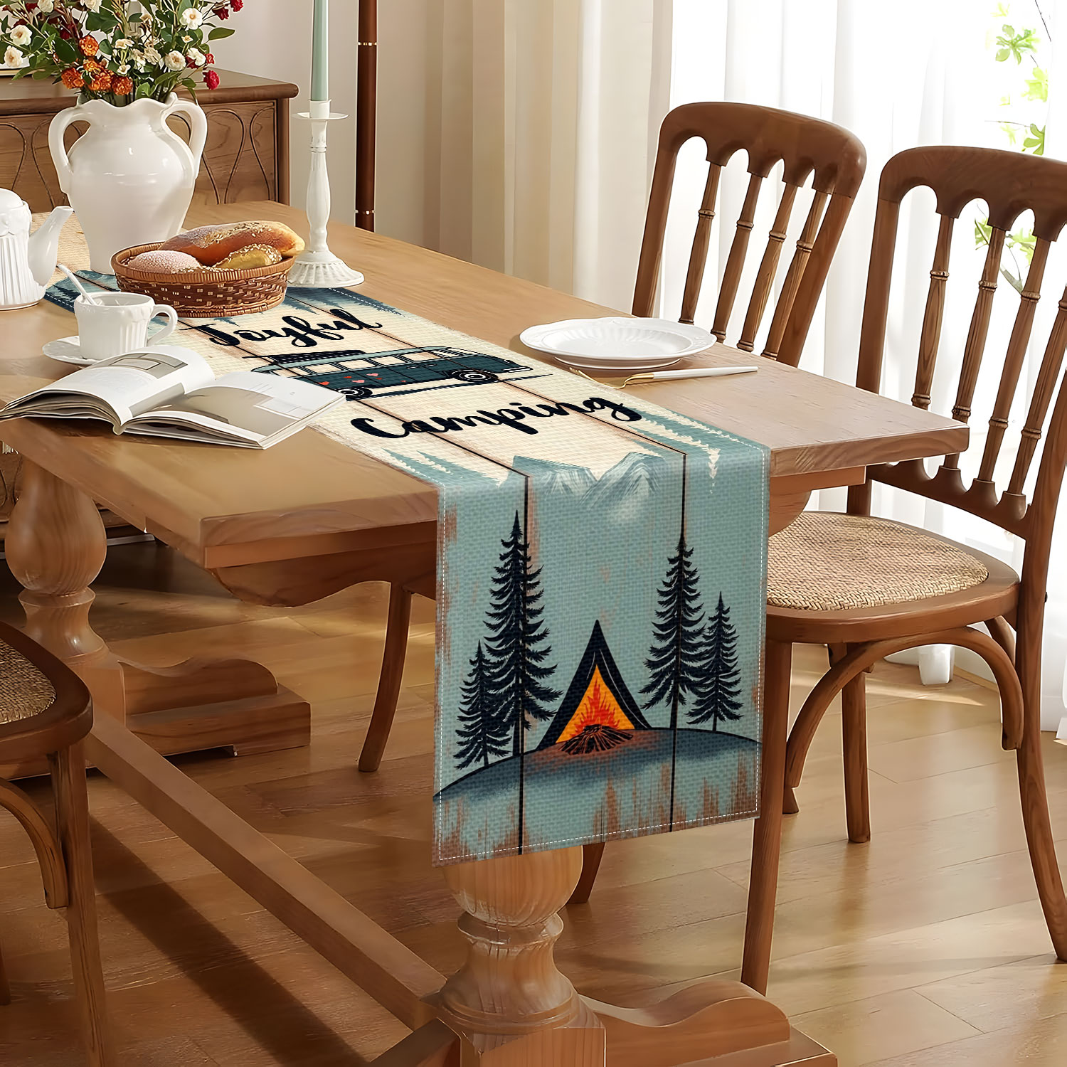 1 Runner da tavolo a tema stil - Outdoor Camping Exhibition recensione e prezzo