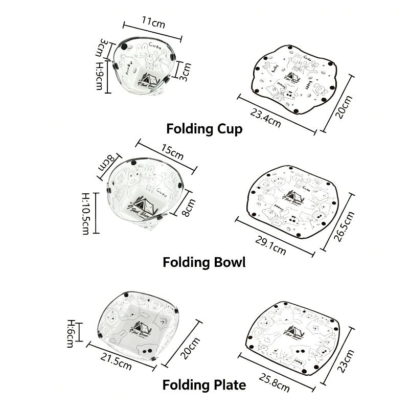 Set di 1/3 pezzi di ciotole, t - Outdoor Camping Dining Set recensione e prezzo