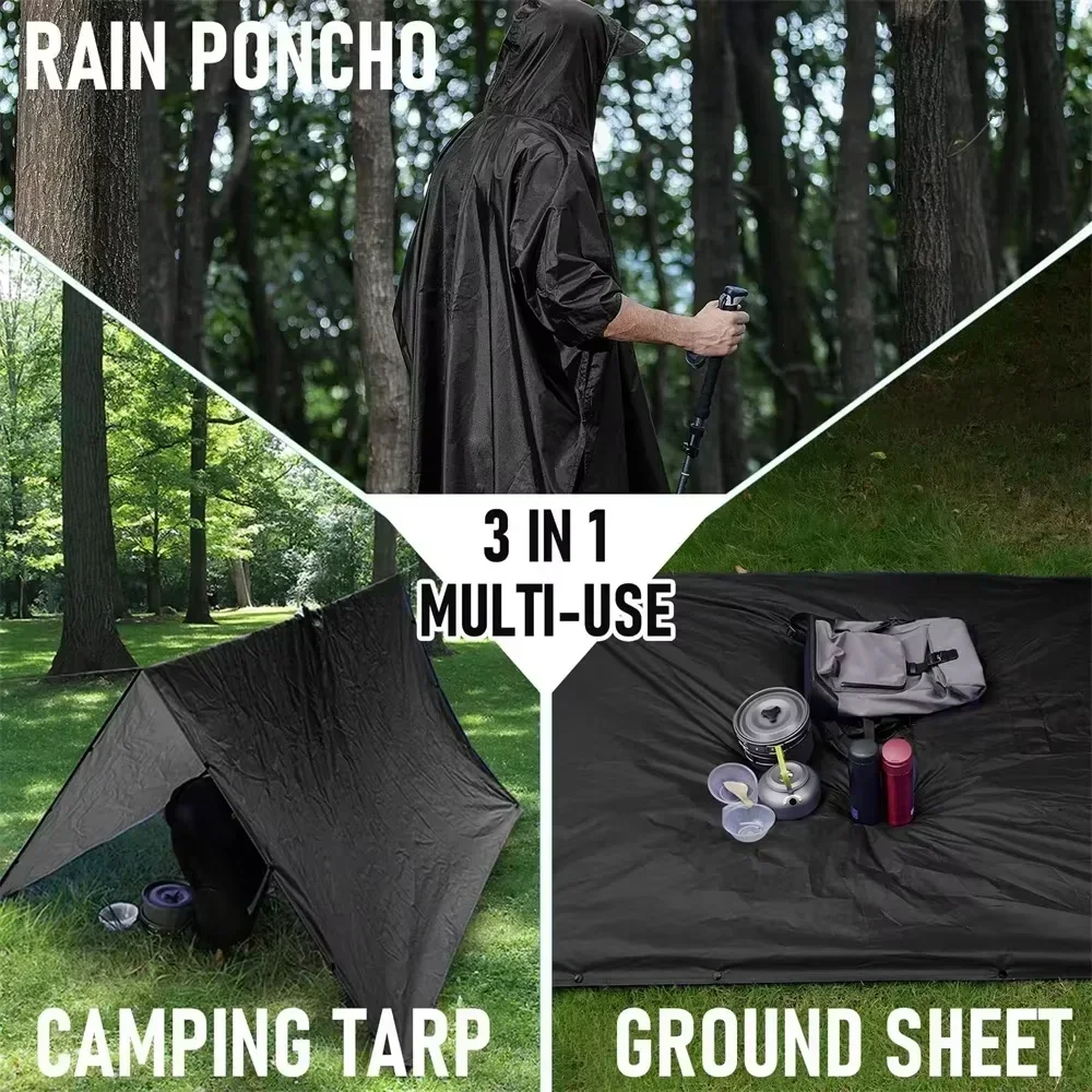 2026 Poncho antipioggia con ca - Camping Rain Poncho recensione e prezzo